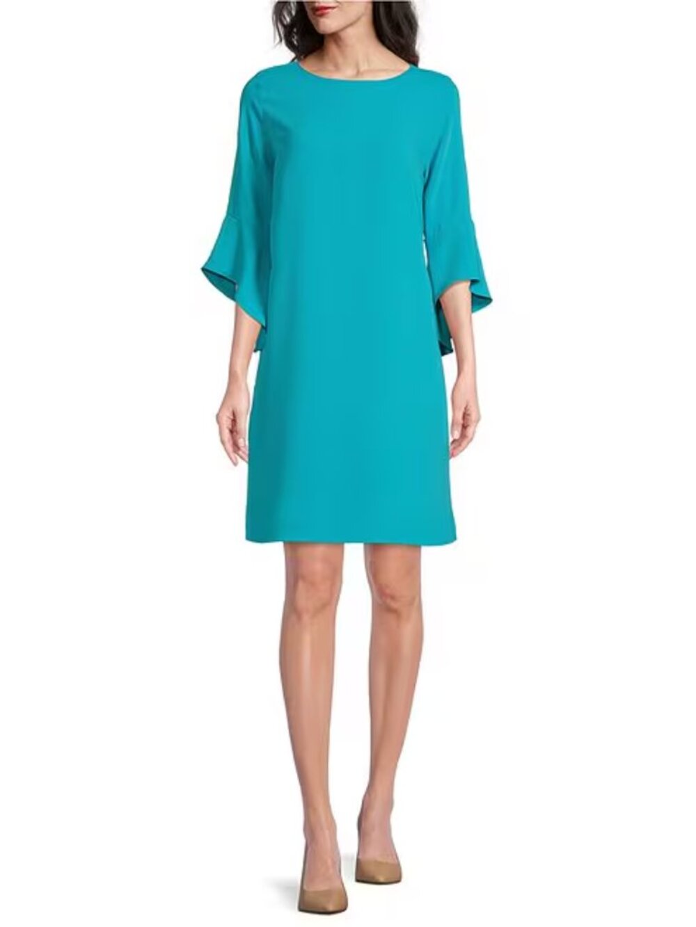 Caroline Rose Julia Shift Dress Island Turquoise XXS Matte Crepe NWT